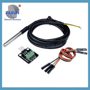 DS18B20 Wasserdichter Temperatursensorfühler + Klemmenadaptermodul mit Kabelsatz