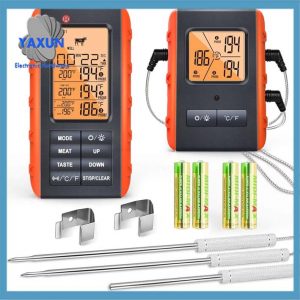 Wireless Meat Thermometer for Grilling Smoking - Kitchen Food Cooking Candy Thermometer with 3 Sonden - Monitor Ambient