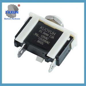 Circuit Breaker Thermal Overload Protector, Manual Reset Overload Switch Black UL CE