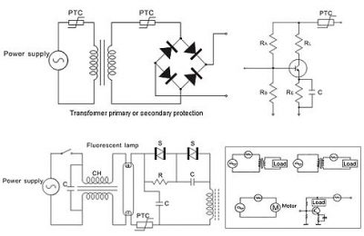 PTC overcurrent protection circuit diagram